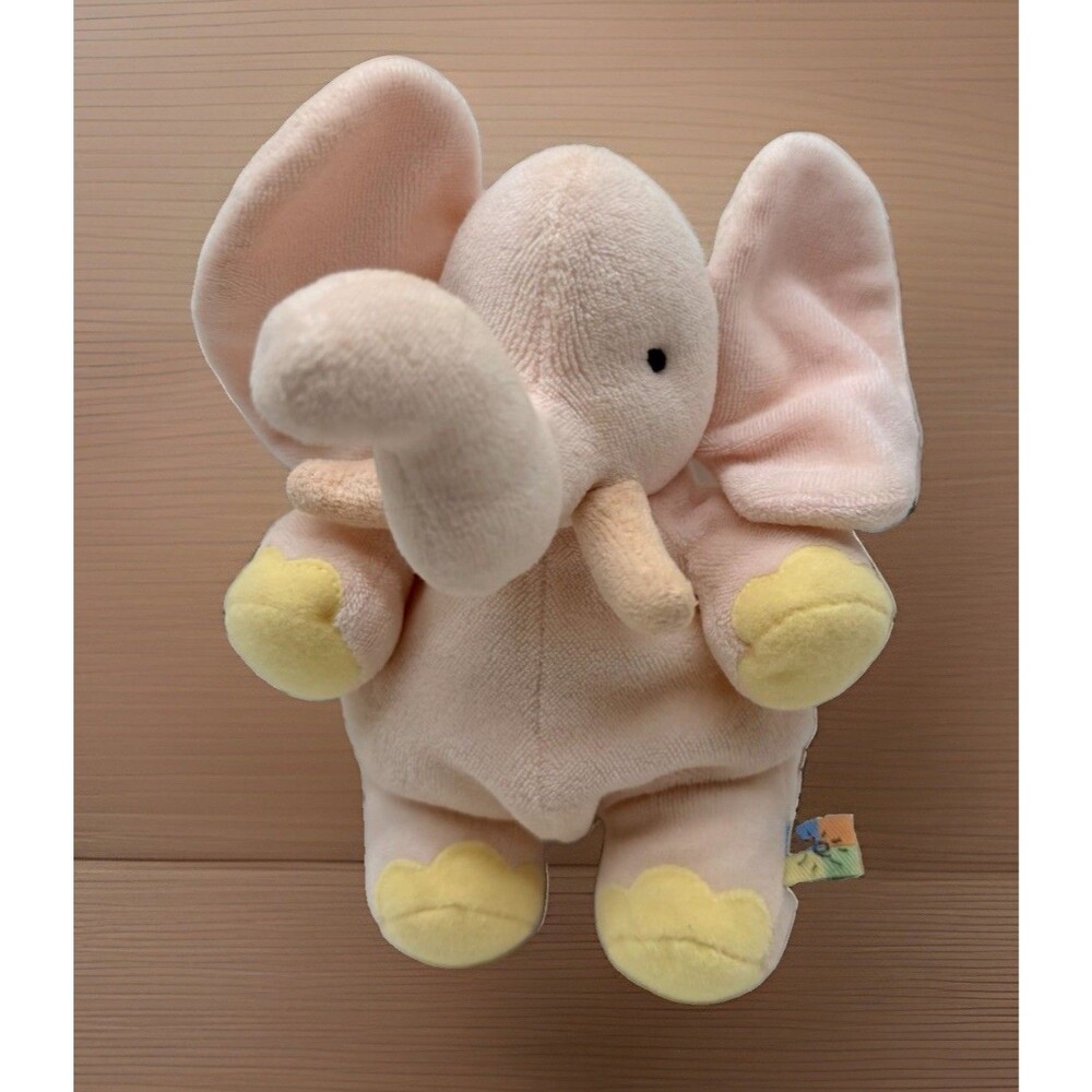 Vintage Carter’s John Lennon Pink Elephant Rattle 7” Plush Baby Toy Washable